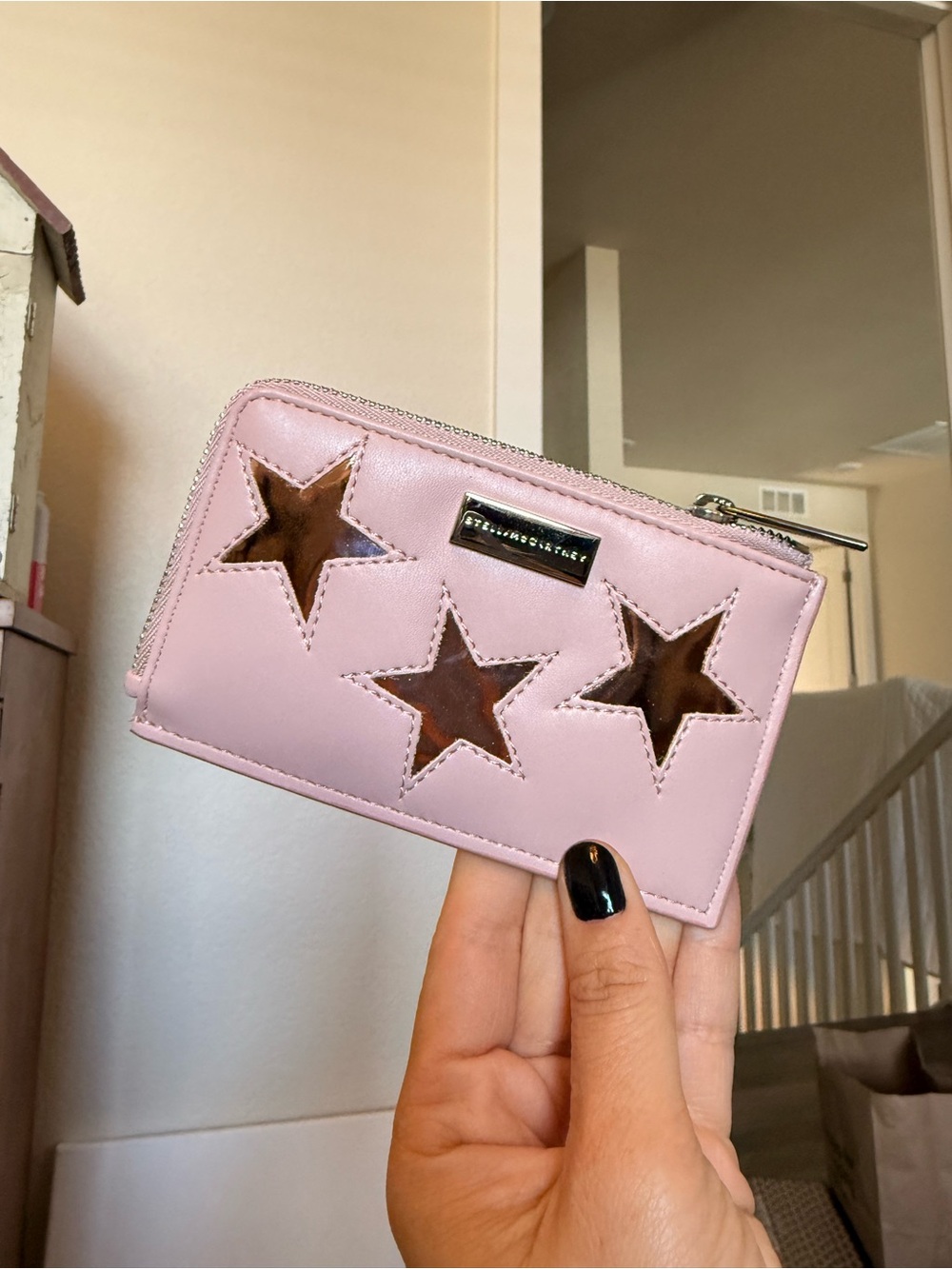 Stella McCartney Pink Star Zip Wallet - Picture 6 of 8